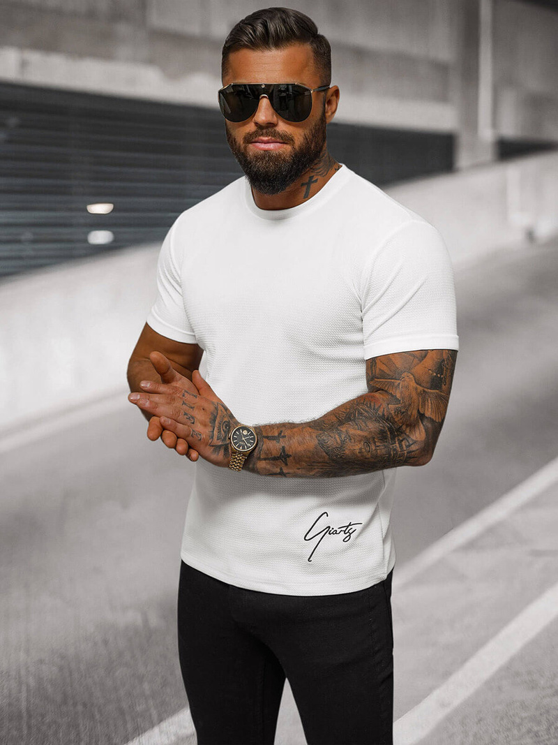 Pánské Tričko Bílé OZONEE O/L1192