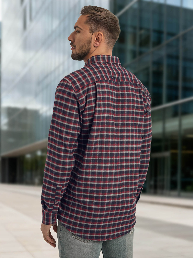 Pánská Košile Vínová OZONEE V/V176