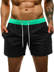 Pánské koupací šortky černo-mentolové OZONEE ST004-7