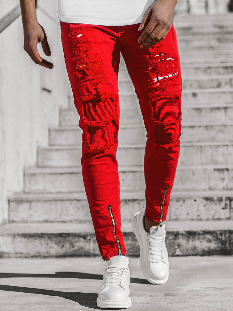 Pánské Džíny Červené OZONEE T/82015