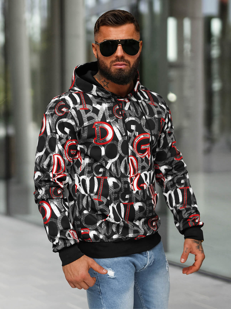 Pánská Mikina Černá OZONEE JS/8B1237/3