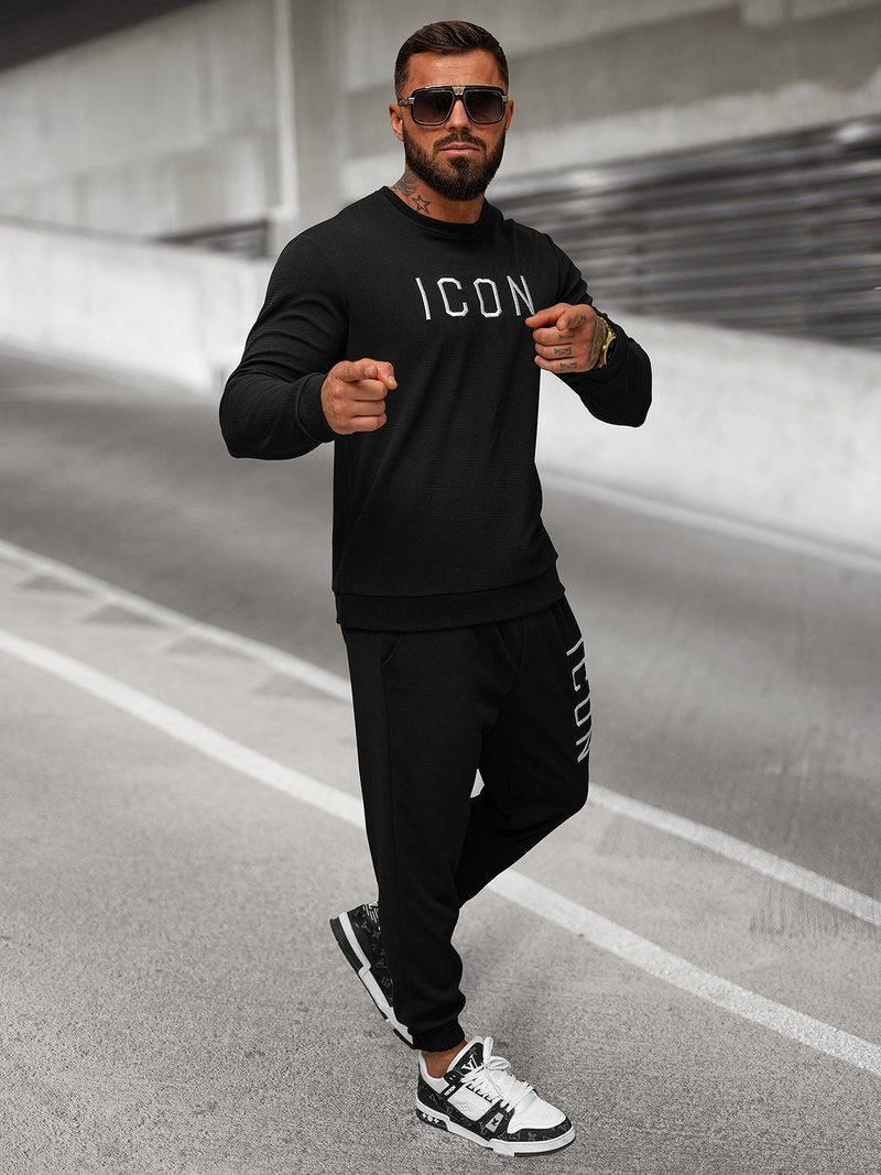 Pánské Tepláky Černé OZONEE O/D9125Z