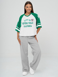 Dámské Tričko Bílo-Zelené OZONEE JS/R62493