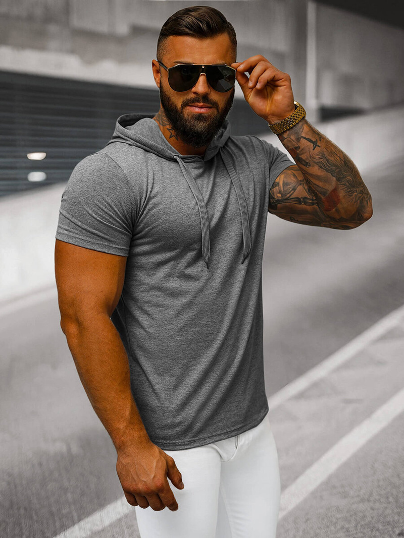 Pánské Tričko Grafitové OZONEE JS/8T89/5