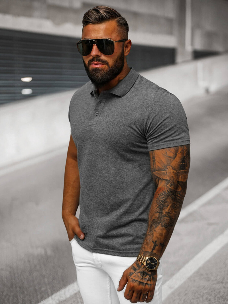 Pánské Polo Tričko Grafitové OZONEE JS/8T80/5Z