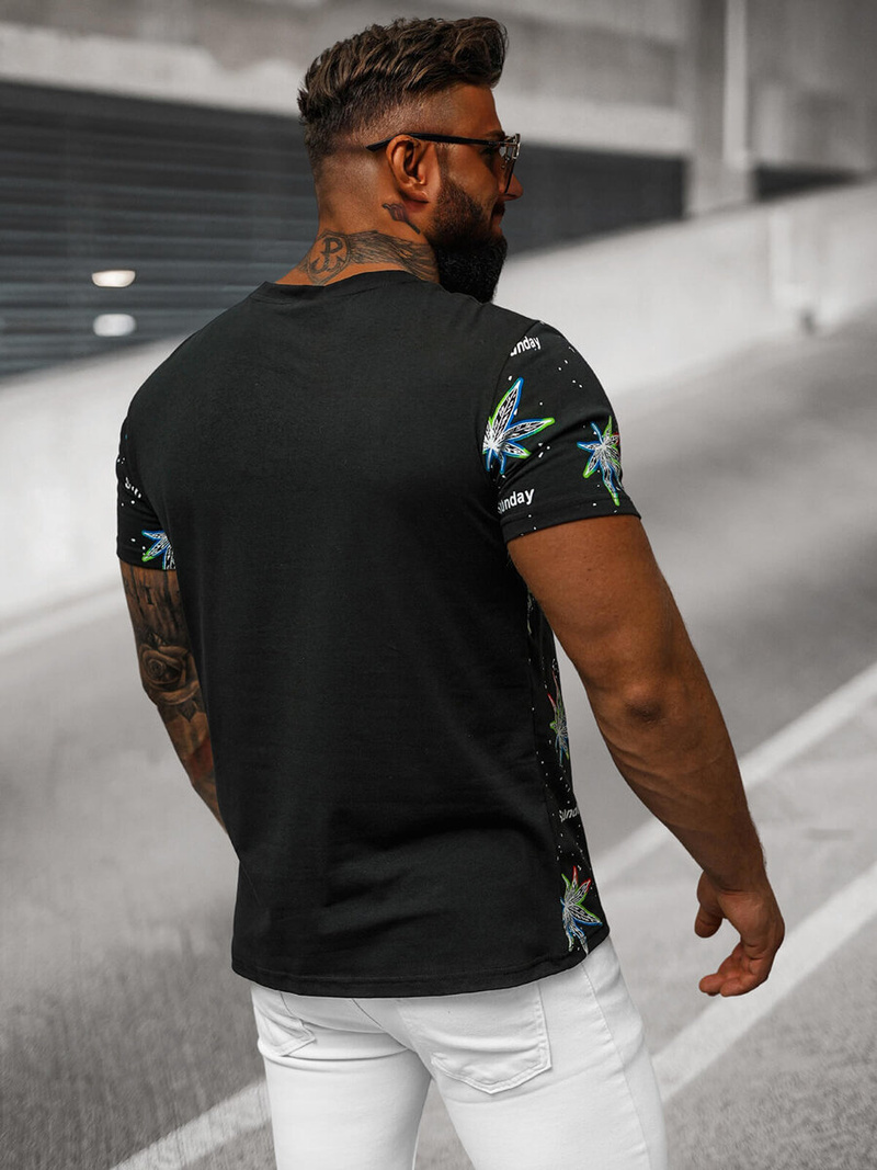 Pánské Tričko Černé OZONEE O/T136/3