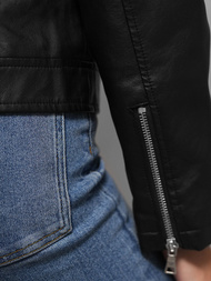 Dámská koženková bunda křivák černá OZONEE JS/11Z8060