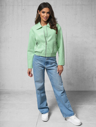 Dámská Kožená Bunda Mentolová OZONEE O/G116