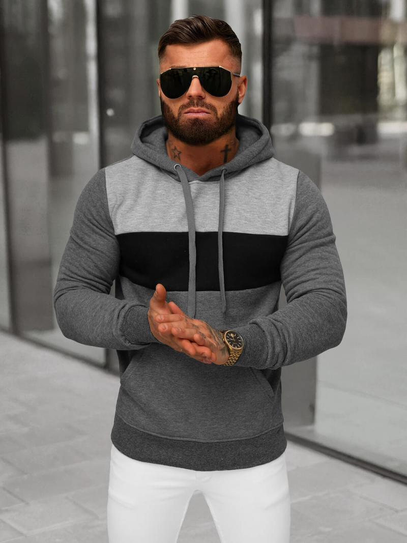 Pánská Mikina Grafitová OZONEE JS/8B1312/5