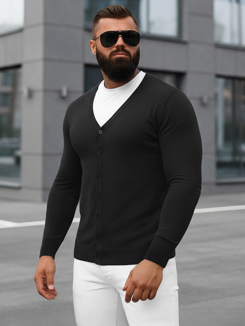 Pánský Svetr Černý OZONEE NB/MM6006/4Z