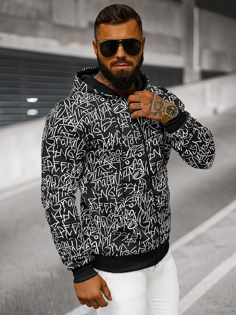 Pánská Mikina Černá OZONEE JS/8B1183/3