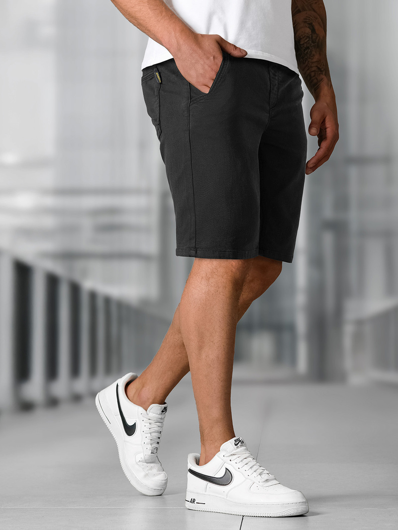 Pánské Chino Kraťasy Černé OZONEE NB/MP0266NZ