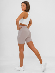 Krátké dámské legíny moka OZONEE JS/XY24026S