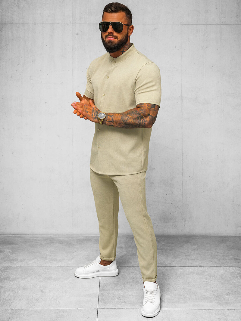 Pánské Chino Kalhoty Béžové OZONEE O/K971SP