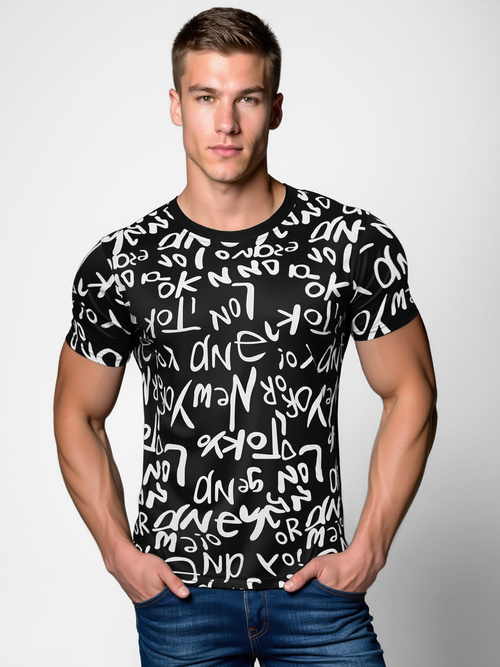 Pánské Tričko Černé OZONEE O/T1268/3Z