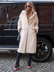 Dámská zimní kožešinová bunda béžová OZONEE JS/11Z8250