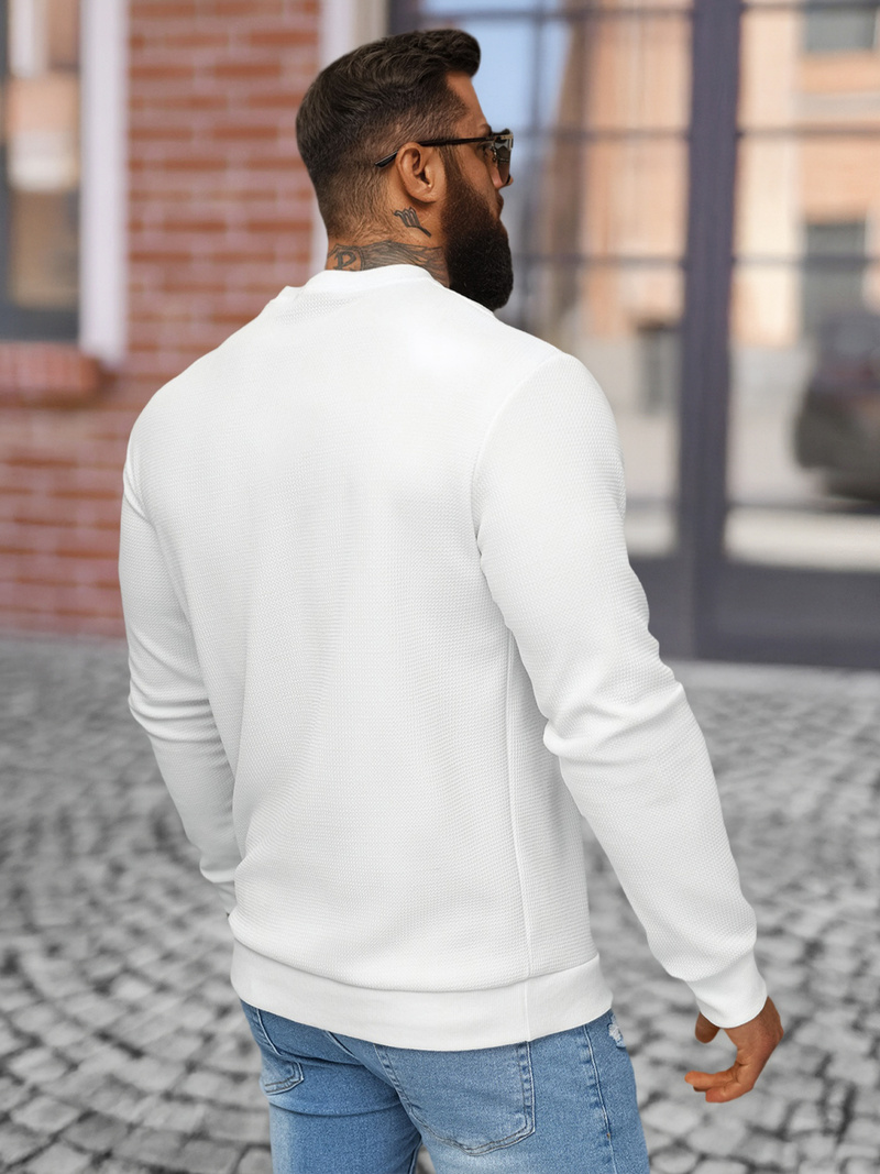 Pánská Mikina Bílá OZONEE O/D7394Z