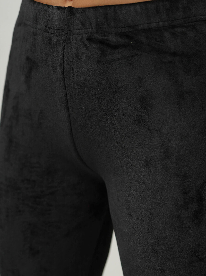 Dámské Velurové Tepláky Černé OZONEE JS/92K521/3