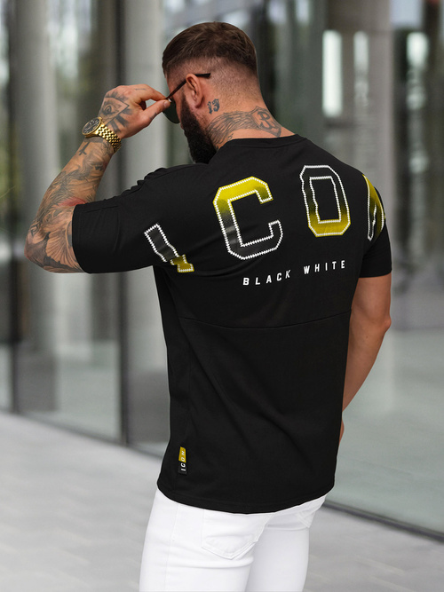 Pánské Tričko Černé OZONEE O/QQ1297