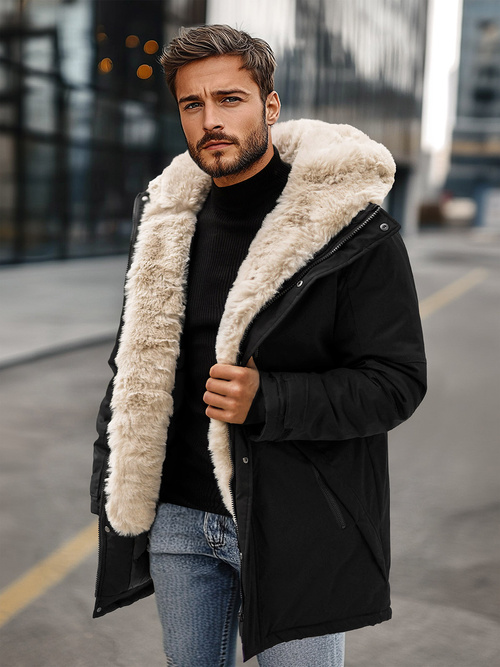 Pánská Zimní Bunda Černá OZONEE JS/22M316/392Z