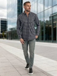 Pánská Košile Námořnická Modřá OZONEE V/V173