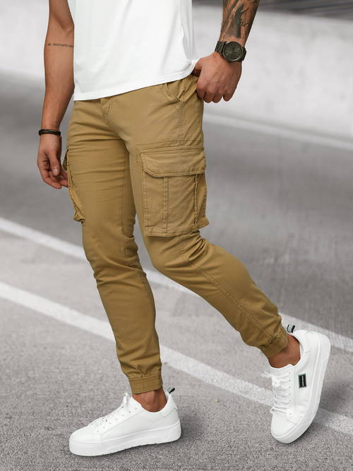 Pánské Chino Jogger Kalhoty Béžové OZONEE NB/MP0202KZ