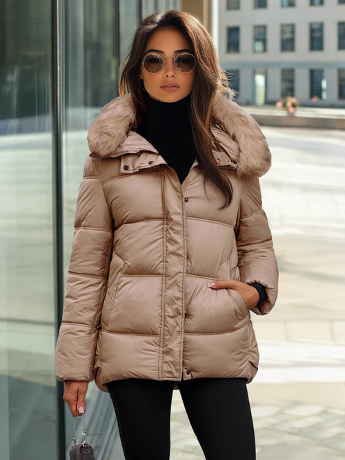 Dámská Zimní Bunda Camelová OZONEE JS/5M3256/84Z