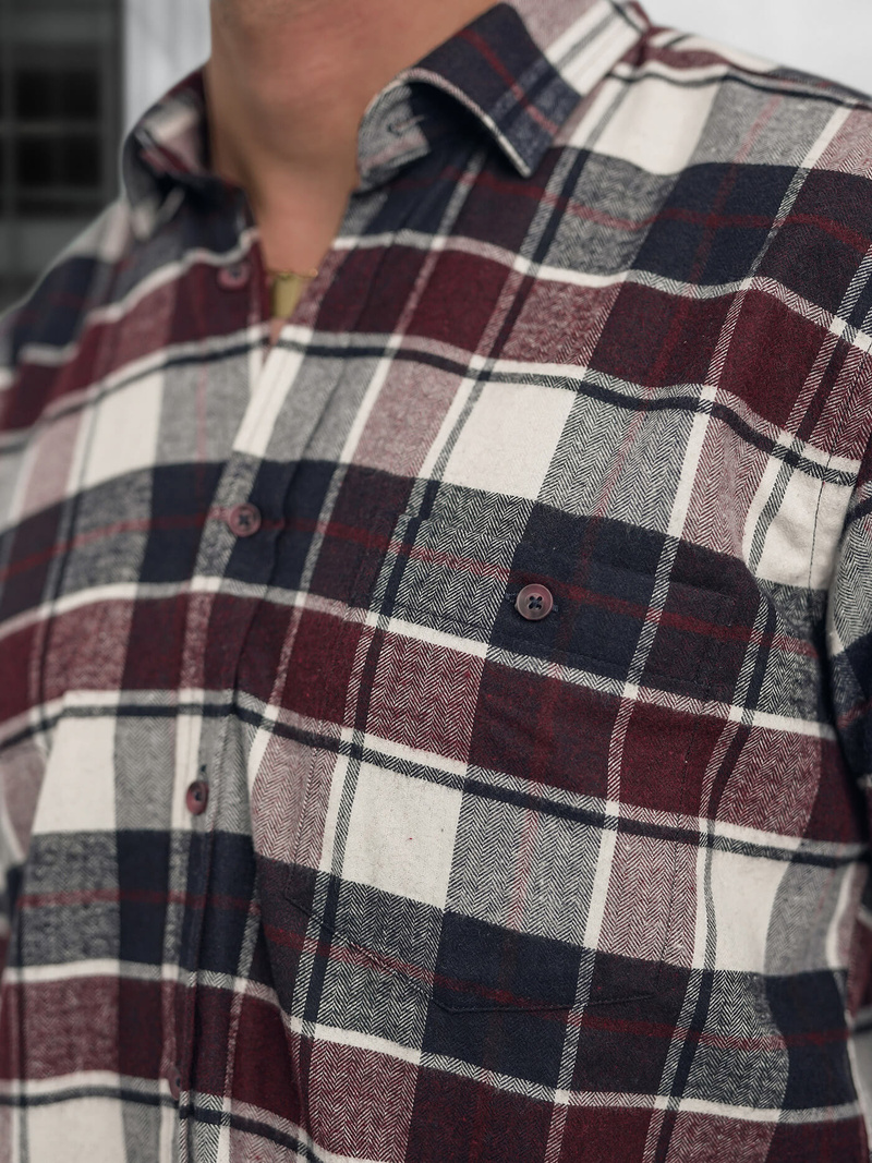 Pánská Košile Vínová OZONEE V/V174Z