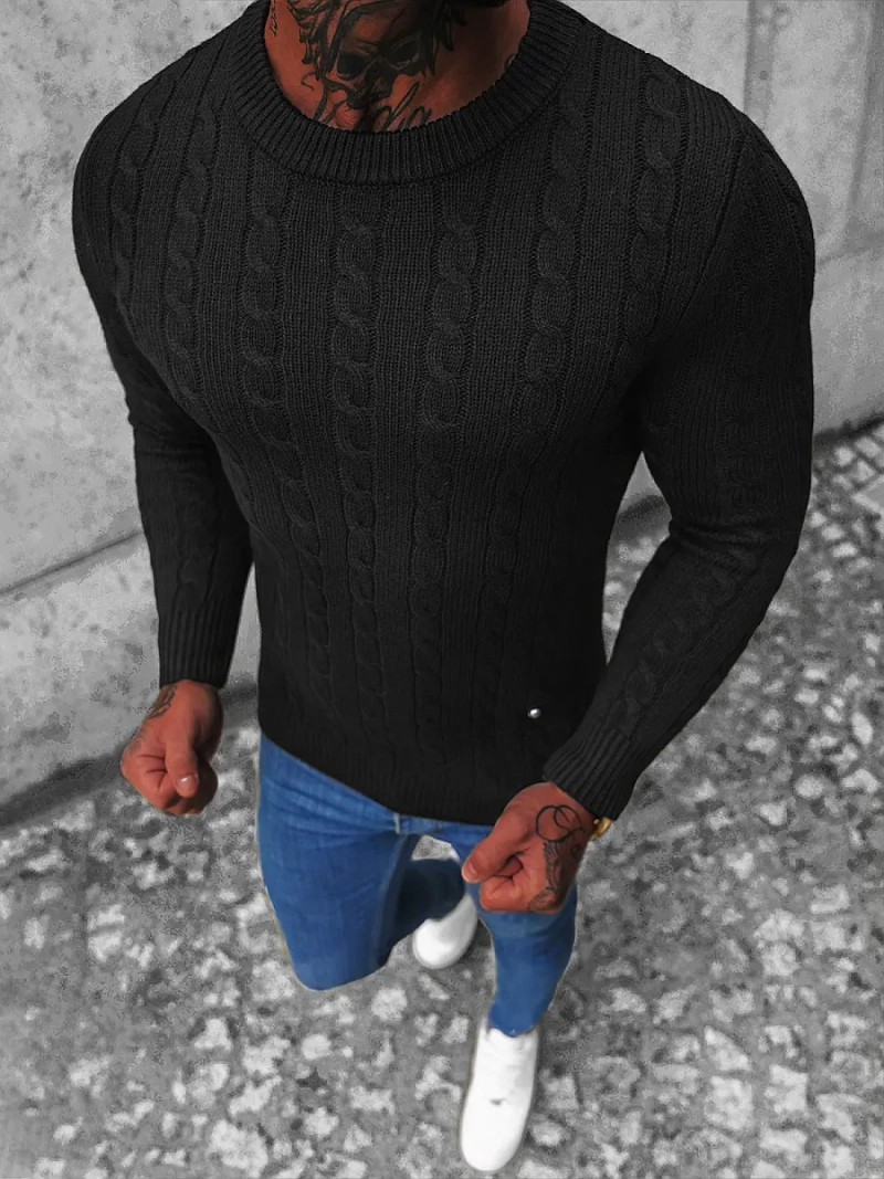 Pánský Svetr Černý OZONEE NB/MM6021/4