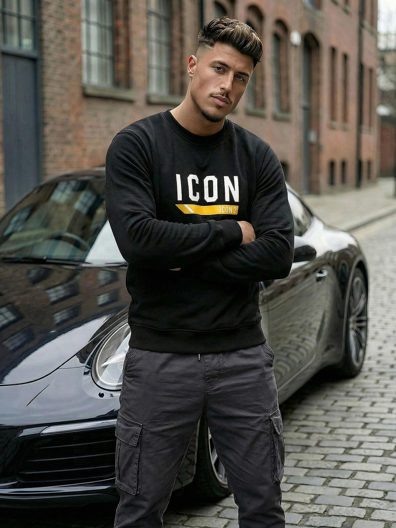 Pánská Mikina Černá OZONEE JS/8B1753/3