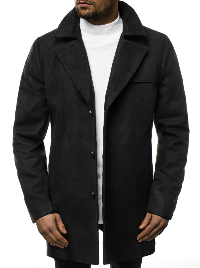 Pánský Kabát Černý OZONEE N/5922Z