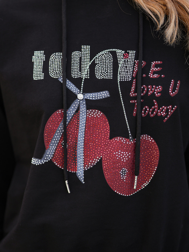 Dámská Mikina Černá OZONEE JS/8B856/3