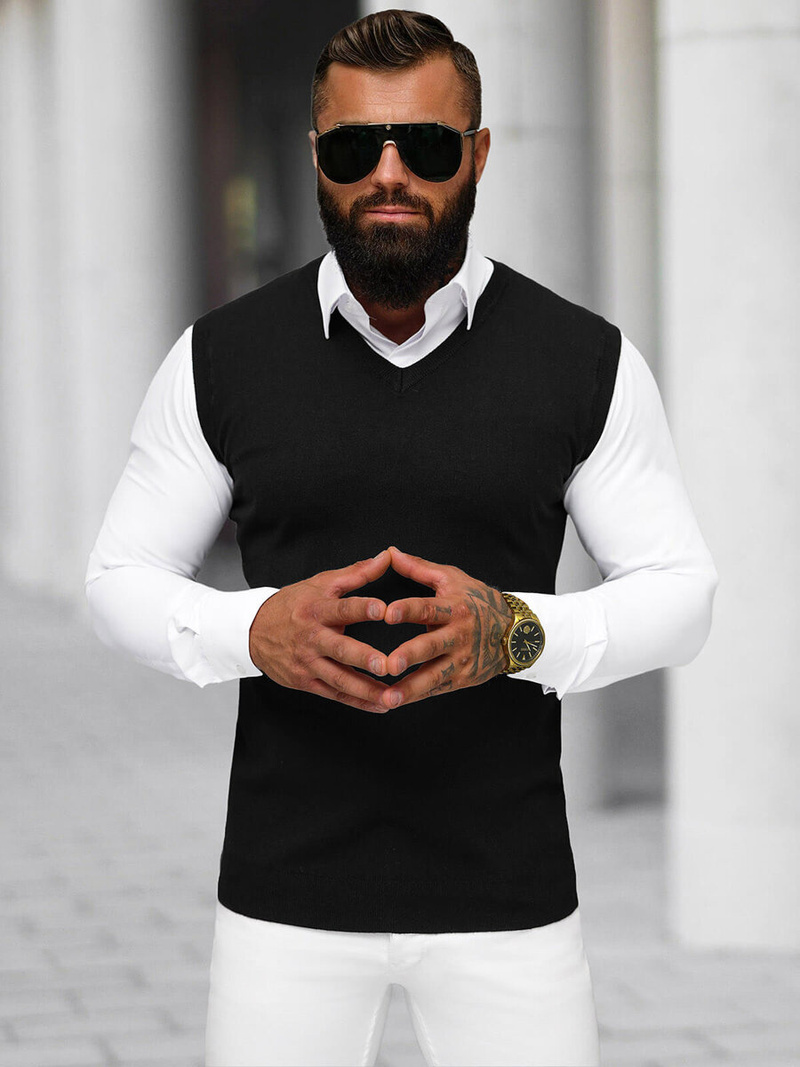 Pánský Svetr Černý OZONEE NB/MM6005/4Z