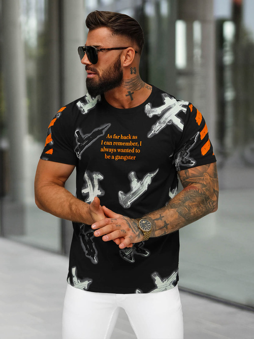 Pánské Tričko Černé OZONEE O/MPO3471