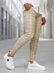 Pánské Chino Kalhoty Béžové OZONEE DJ/5522Z