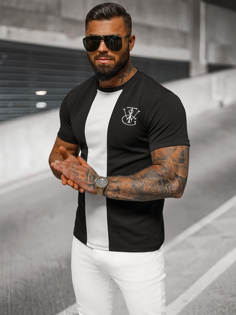 Pánské Tričko Černé OZONEE O/L1184