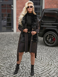 Dámský Kabát Černé OZONEE JS/53M5200/1Z