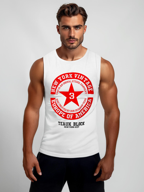 Pánské Tílko Bílé OZONEE JS/8B1721/1