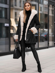 Dámská Zimní Bunda Černá OZONEE JS/M763/392Z