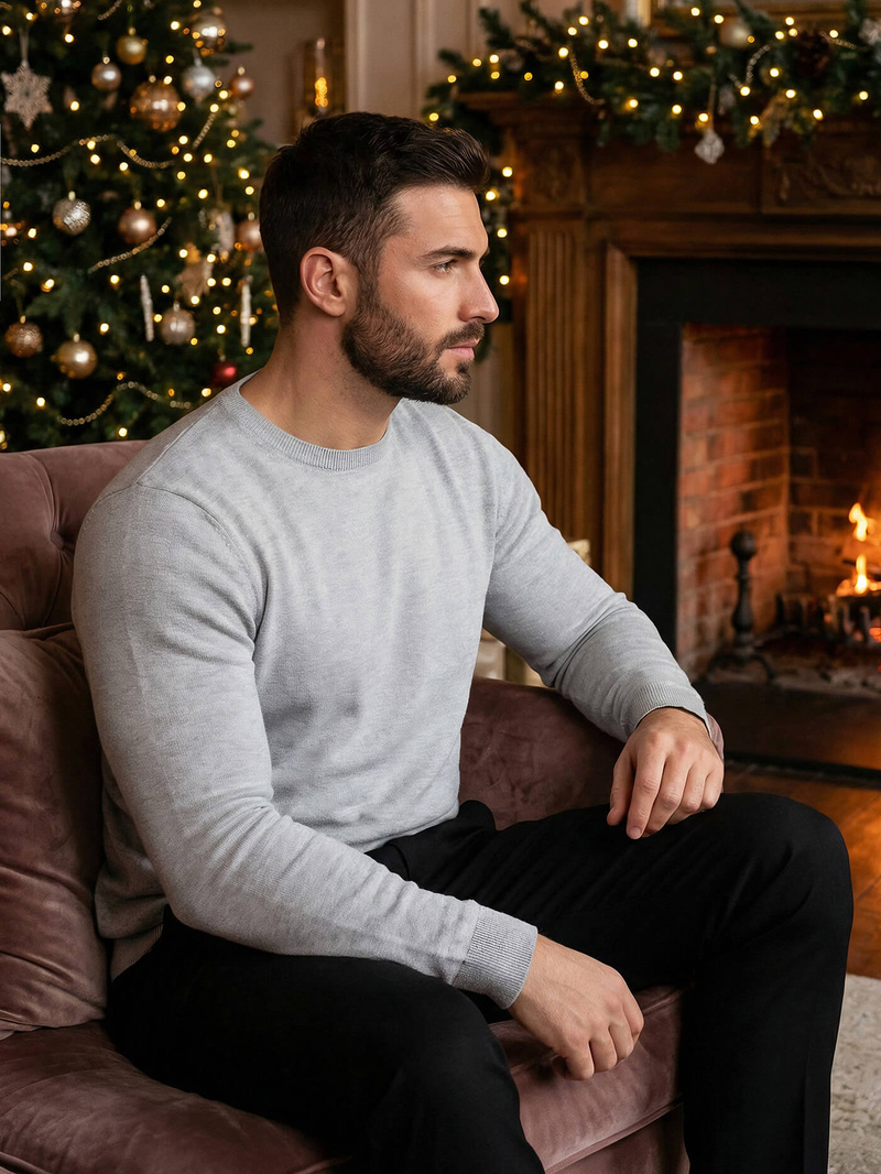 Pánský Svetr Šedý OZONEE NB/MMB602/2Z