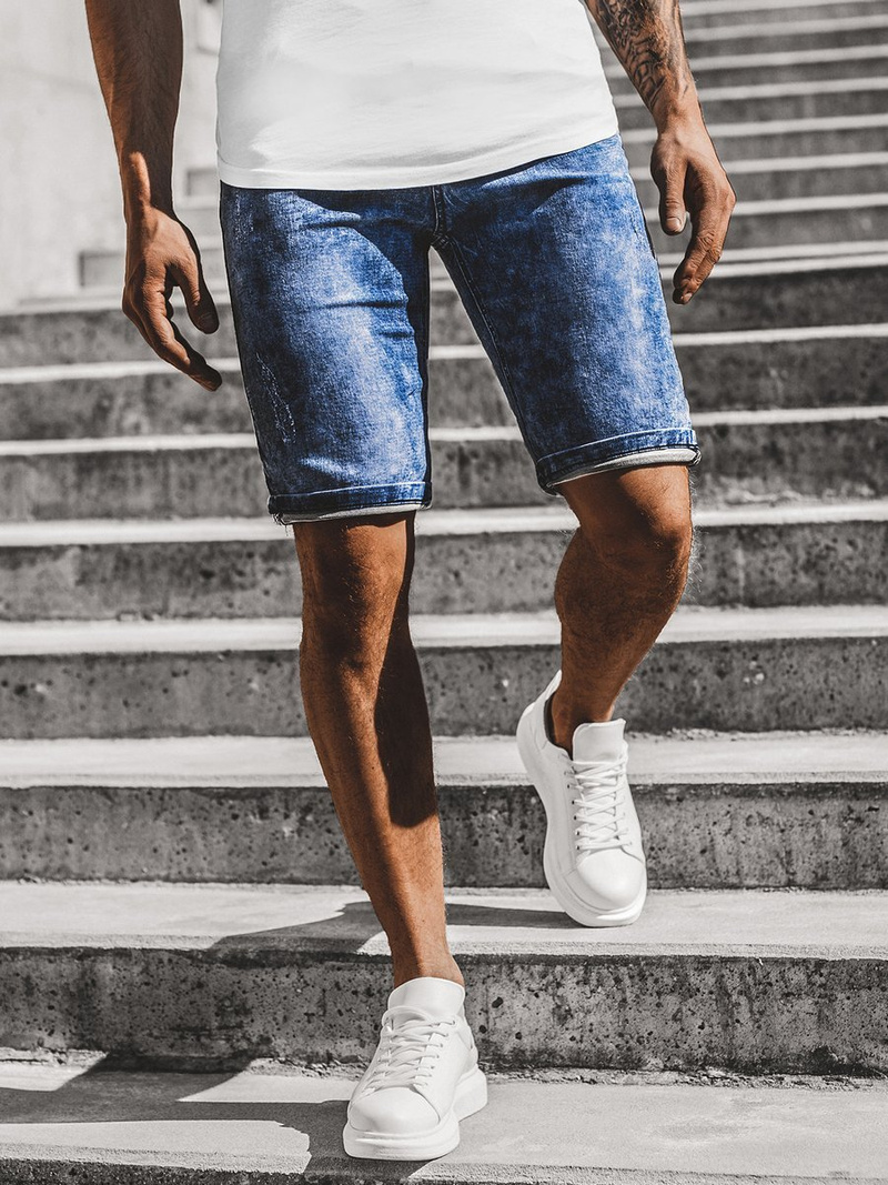 Pánské džínové kraťasy Modré OZONEE RF/HY321