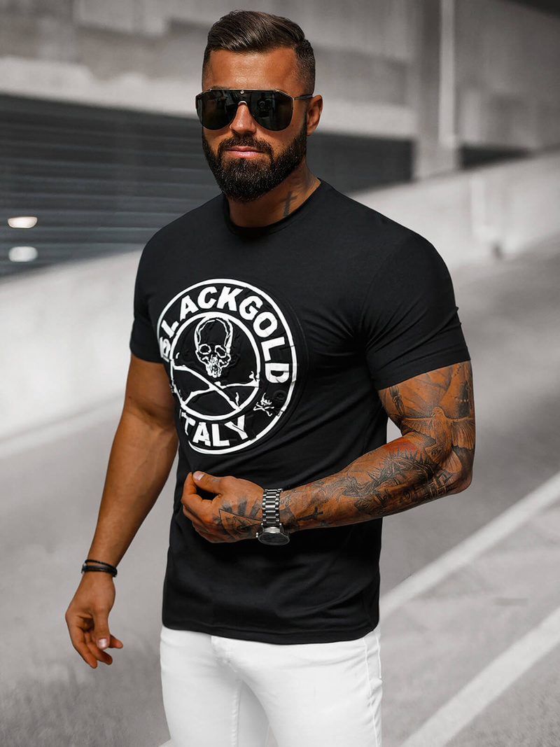 Pánské Tričko Černé OZONEE NB/MT3074