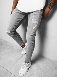 Pánské Džíny Šedé OZONEE O/WE1004