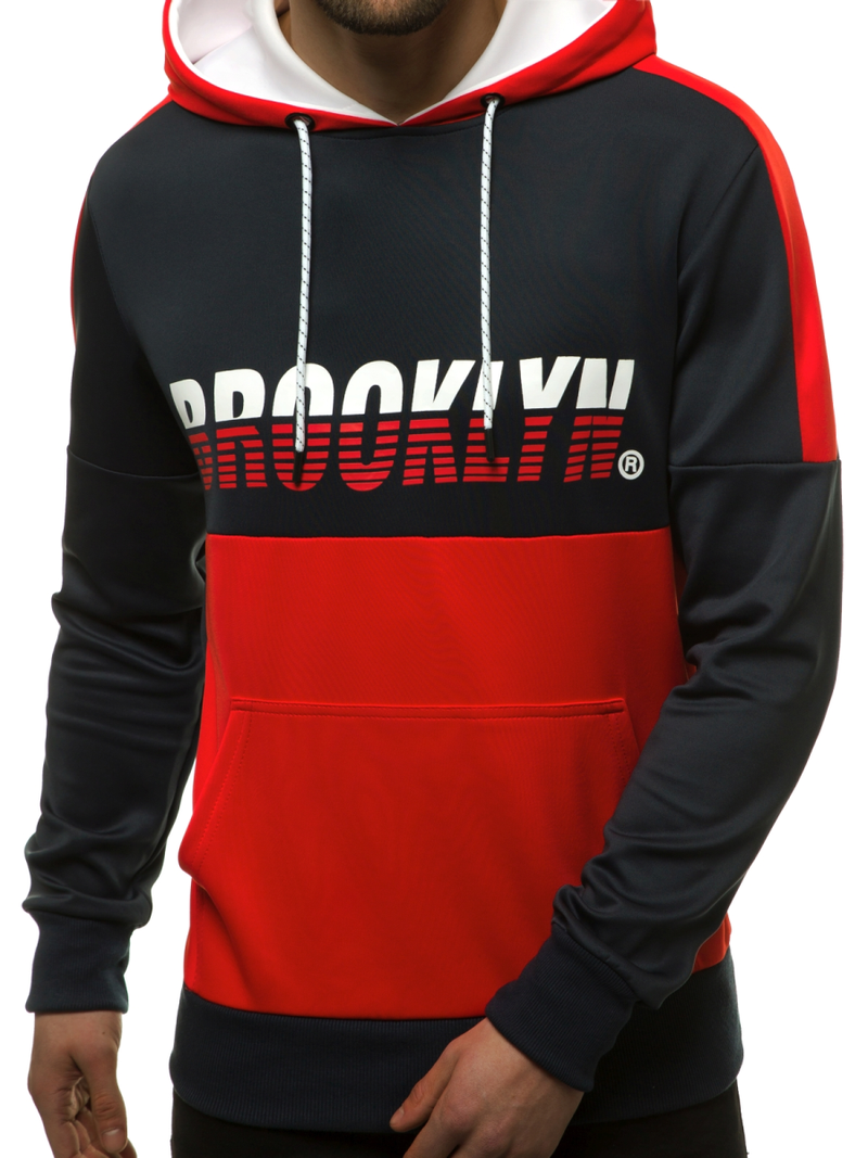 Pánská Mikina tmavě modro-červená OZONEE JS/DD20127