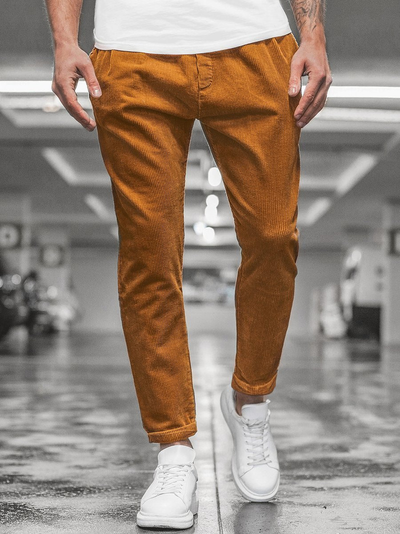 Pánské Kalhoty manšestr Camelové OZONEE DR/K95/3