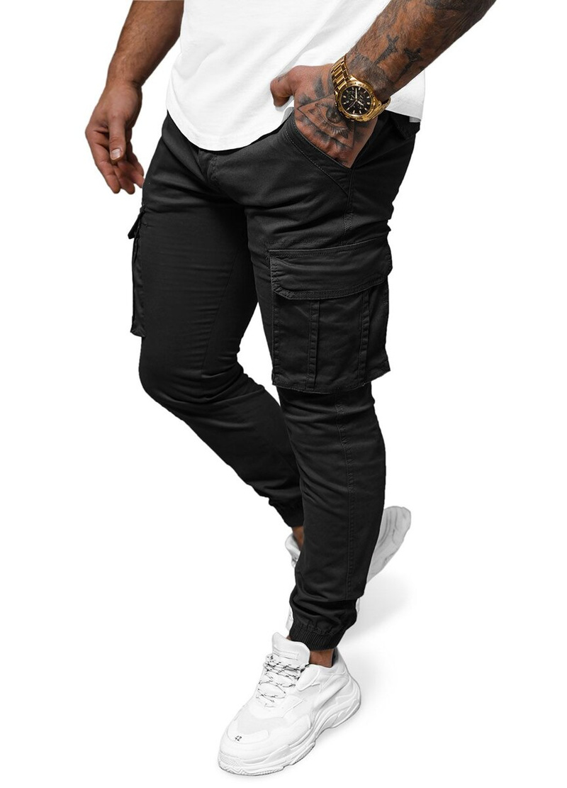 Pánské Chino Jogger Kalhoty Černé OZONEE NB/MP0202N