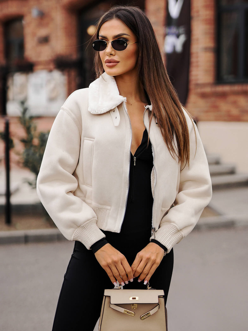 Dámská Bunda Ecru OZONEE O/81326