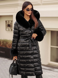 Dámský Kabát Černý OZONEE JS/5M3160/392Z