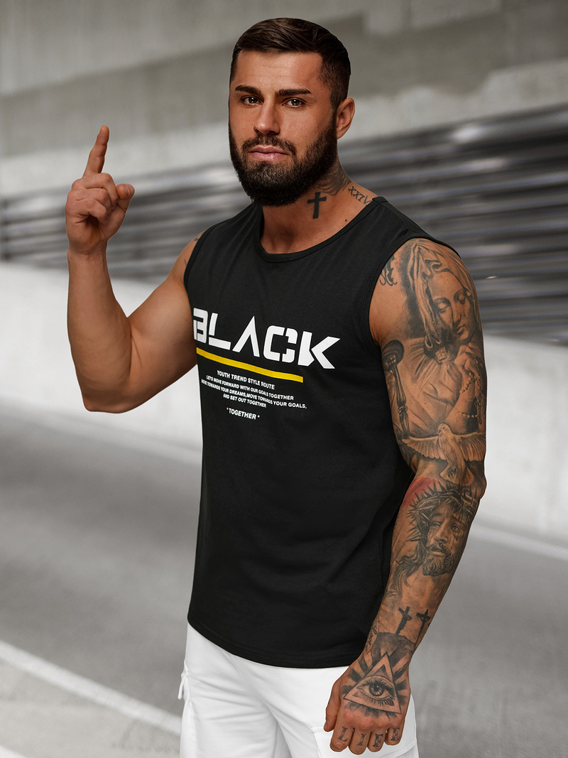 Pánské Tílko Černé OZONEE JS/8B1712/3