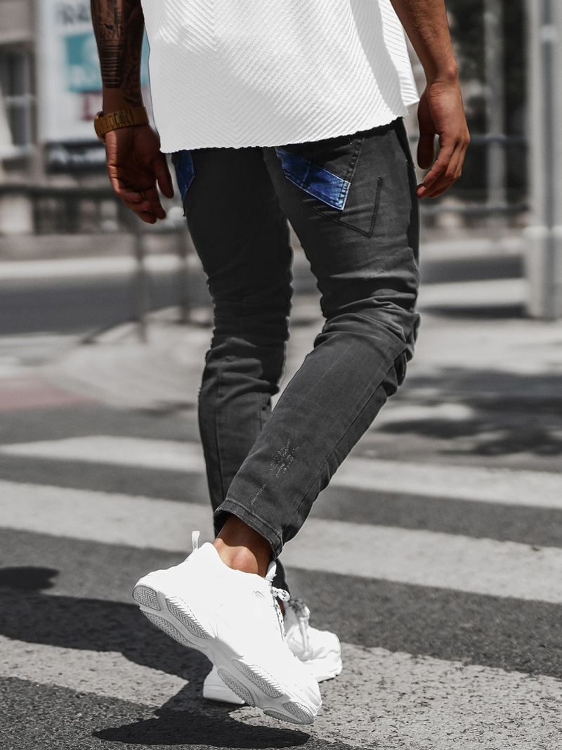 Pánské Džíny Černé OZONEE NB/MP0025N